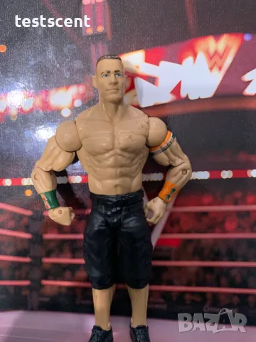 Екшън фигура WWE John Cena Джон Сина Mattel Basic Black Shorts White Green Orange figure играчка, снимка 6 - Колекции - 48438287