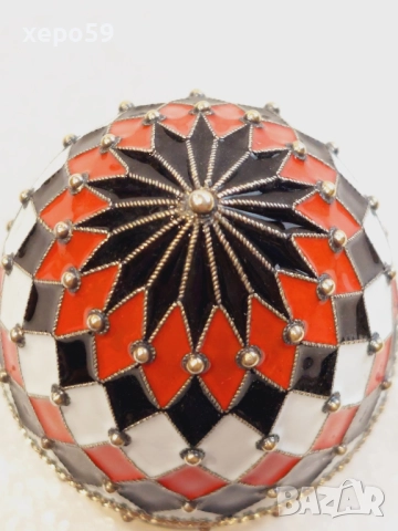 СССР-сребърно великденско(Пасхалное)яйце с клетъчен горещ емайл/среда 20 век,сребро 925, снимка 9 - Антикварни и старинни предмети - 52824916