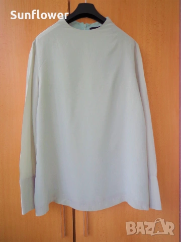 Дамска блуза /топ Selected Femme, 100% коприна, светло ментово зелен, снимка 8 - Блузи с дълъг ръкав и пуловери - 53408545