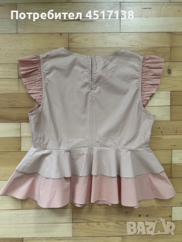 Розов кожен топ Zara, снимка 2 - Корсети, бюстиета, топове - 55789182
