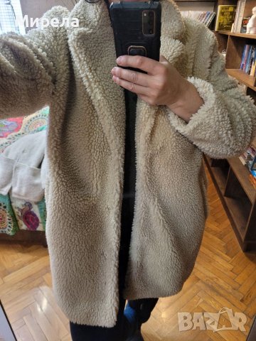 H&M oversized пухено палто,бежево, снимка 3 - Палта, манта - 39603398