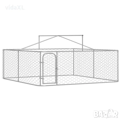 vidaXL Дворна клетка за кучета с покрив, 300x300x150 см, снимка 7 - За кучета - 56146187
