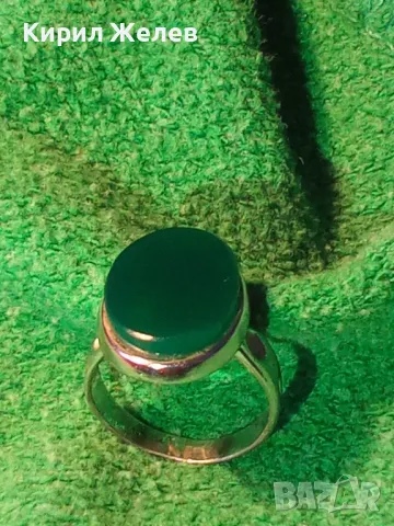 АВТОРСКИ СКЪПОЦЕНЕН СРЕБЪРЕН ПРЪСТЕН СРЕБРО 800 с ШЛИФОВАН ЗЕЛЕН ОНИКС и ЩЕМПЕЛ на ЮВЕЛИРА 47966, снимка 16 - Пръстени - 49886730
