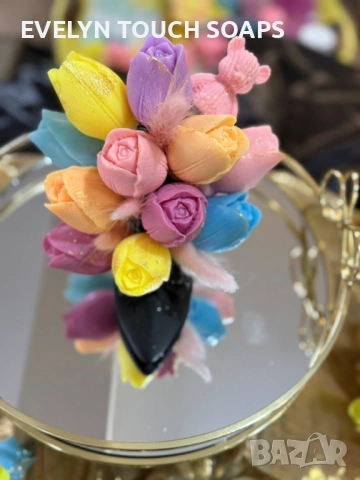 букет лалета за 8 март от сапун като малки шедьоври!, снимка 6 - Козметика за тяло - 53360764
