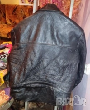 Дебело, топло кожено яке - оригинал, от дебел, тежък телешки бокс Текстилно яке за мотор Мъжка шуба, снимка 2 - Якета - 52103635