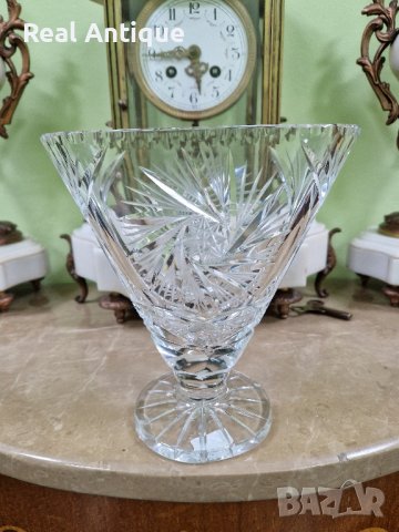 Невероятно красива антикварна английска кристална ваза , снимка 1