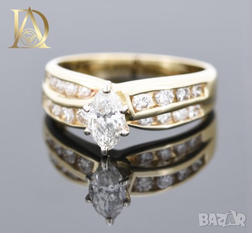 Нов Златен Пръстен с 1.03кт Естествени Диаманти , снимка 2 - Пръстени - 40345189