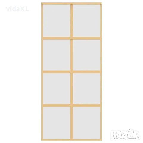 vidaXL Плъзгаща се врата 90x205 см матирано ESG стъкло и алуминий, снимка 4 - Входни врати - 56146174