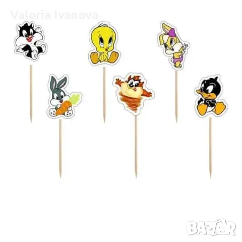 Топери Looney Tunes за кексчета и мъфини, 6 броя 99936