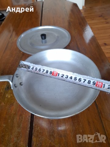 Стар алуминиев тиган #16, снимка 4 - Антикварни и старинни предмети - 40267490