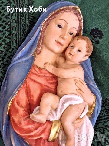 Италианско пано/барелеф,,Мадона с младенеца,,, снимка 2 - Антикварни и старинни предмети - 41759733