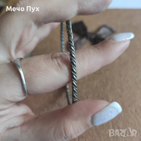 Стара сребърна гривна (301), снимка 5 - Гривни - 49037709