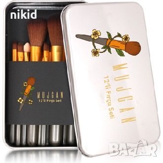 12 бр професионални четки за грим сенки руж очи в кутия