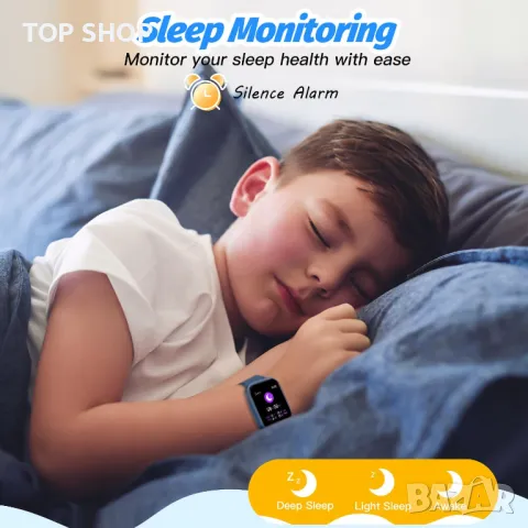 Детски смарт часовник за момчета, IP68 водоустойчив, с 1,5-инчов циферблат, синьо, снимка 6 - Смарт гривни - 49437146