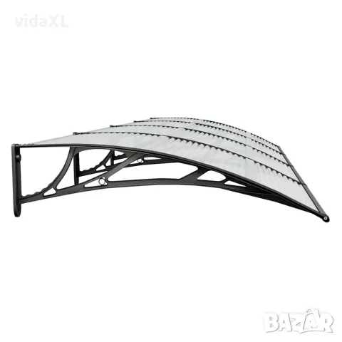 vidaXL Навес за врата, черен, 350x100 см, поликарбонат, снимка 5 - Врати за баня - 56146249