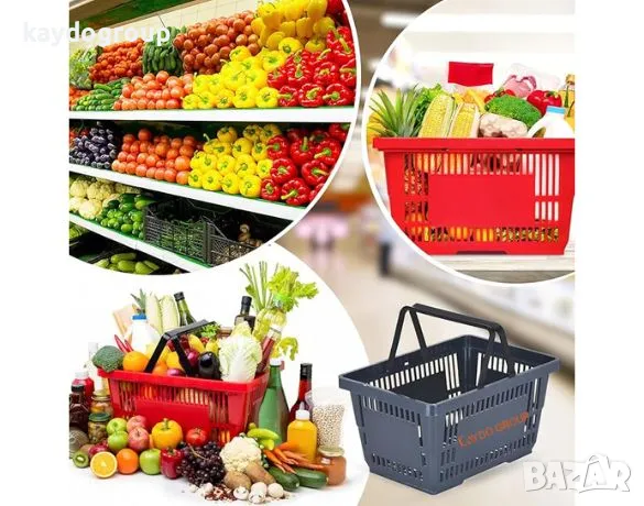 Нови! Налични! Пластмасова кошница за пазаруване - тъмно сива 22л, търговско оборудване!, снимка 8 - Друго търговско оборудване - 50296012