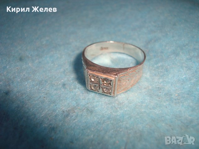 ФЛОРАЛНО ОРНАМЕНТИРАН СКЪПОЦЕНЕН АРТ ДЕКО ПРЪСТЕН СРЕБРО 800 МАЙСТОРСКА ИЗРАБОТКА с ЦИРКОНИ 25833, снимка 10 - Пръстени - 35826011