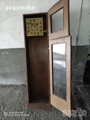Стар паркетен часовник Tempus Fugit с махало и тежестти,Стар ретро винтидж арт старинен,Grandfather , снимка 4 - Антикварни и старинни предмети - 41904228