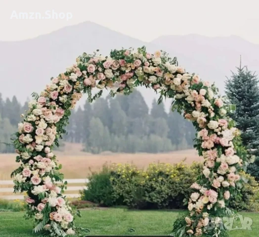 Сватбена Украса Арка Кръгла метална арка Декорация за Рожден Ден , Парти , снимка 8 - Декорация за дома - 50581365