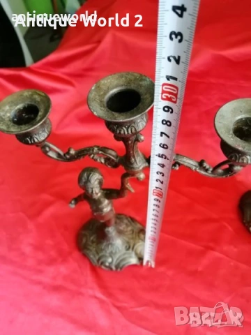 Комплект БАРОКОВИ Свещници Тройки ,Момченце, снимка 5 - Антикварни и старинни предмети - 53196457