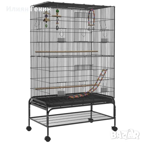 Клетка за птици PawHut, включваща кацалки, играчки за птици, снимка 11 - За птици - 56240864
