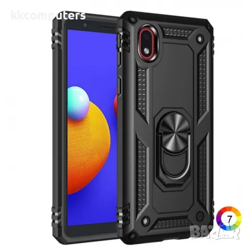 Samsung Galaxy A01 Удароустойчив Ring Holder Калъф и Протектор