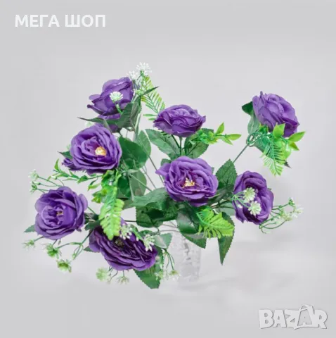 Изкуствени рози – Стилна и трайна декорация в пет изящни цвята, снимка 4 - Изкуствени цветя - 50332408