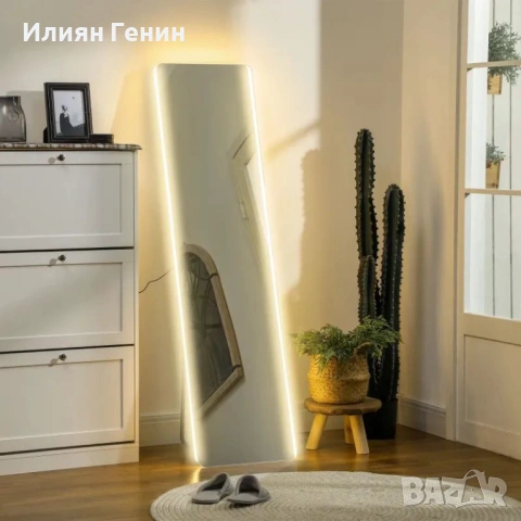 HOMCOM LED огледало в цял ръст, сензорно управление, снимка 7 - Огледала - 53449445