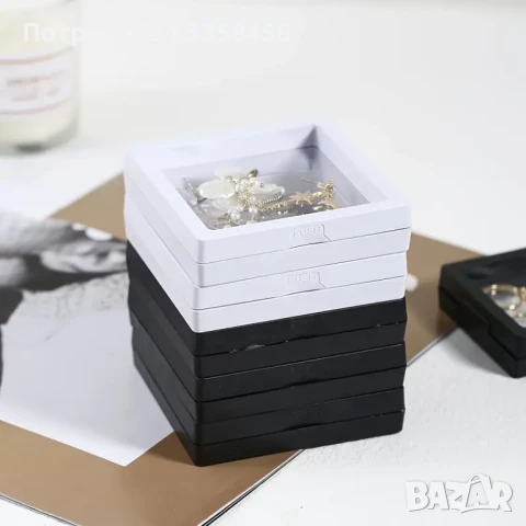 Бели кутийки с прозрачност, снимка 4 - Колиета, медальони, синджири - 51114822