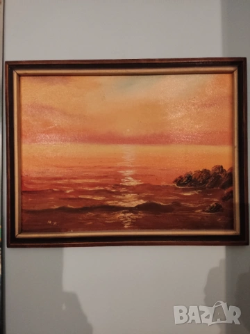 Маслена картина морски пейзаж по залез