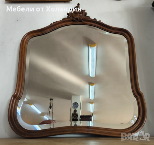 Голямо кристално огледало с дърворезба, снимка 11 - Огледала - 53099838