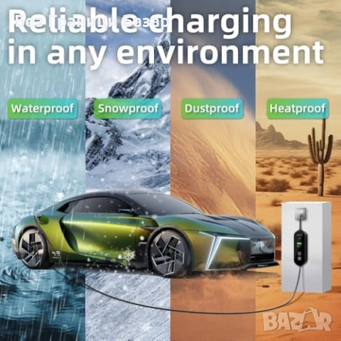 Ново Преносимо зарядно за електромобил Type 2, 3kW, 6–13A, UK щепсел, снимка 5 - Друга електроника - 52698501