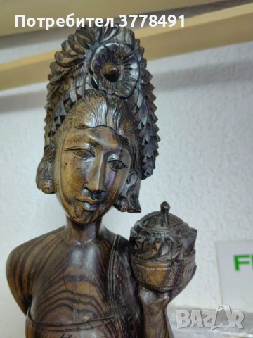 Дървена статуетка с изящна изработка., снимка 5 - Статуетки - 53840156