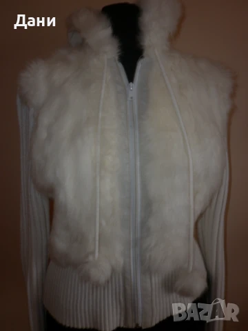 Жилетка Jennyfer J със заешка кожа, снимка 2 - Жилетки - 50690938