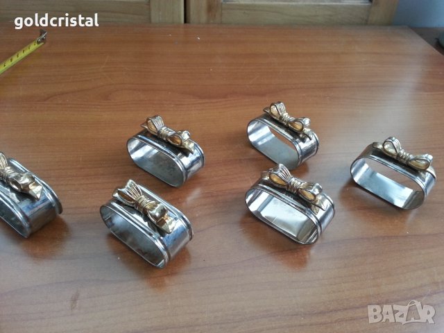 салфетници рингове пръстени за салфетки посребриени и позлатени , снимка 2 - Антикварни и старинни предмети - 39989780