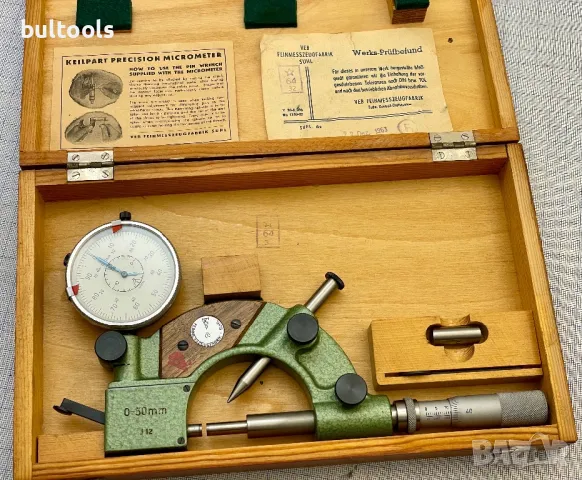 Микрометър с индикатор 0-50мм./0.01мм.