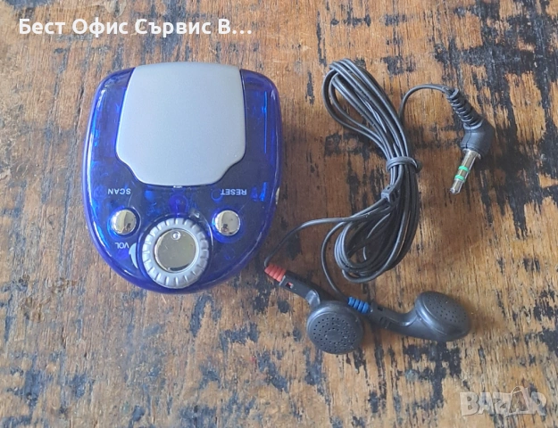 радио малко тъмносиньо със слушалки внос от Италия