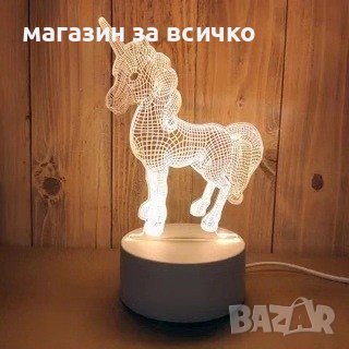 ПРОМО!!! Холограмна 3D LED нощна лампа , снимка 2 - Лед осветление - 41375506