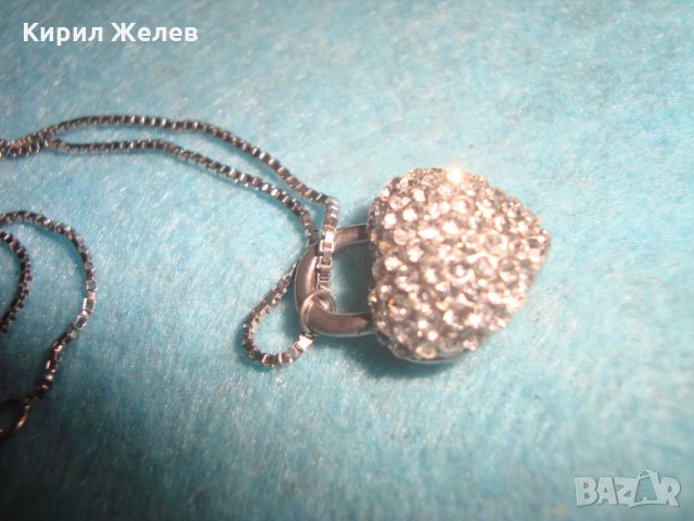 СРЕБЪРНА ВЕРИЖКА на СВАРОВСКИ РОДИРАНО СРЕБРО 925 с КРИСТАЛНО ПОСРЕБРЕНО СЪРЧИЦЕ 26256, снимка 11 - Колиета, медальони, синджири - 34750386