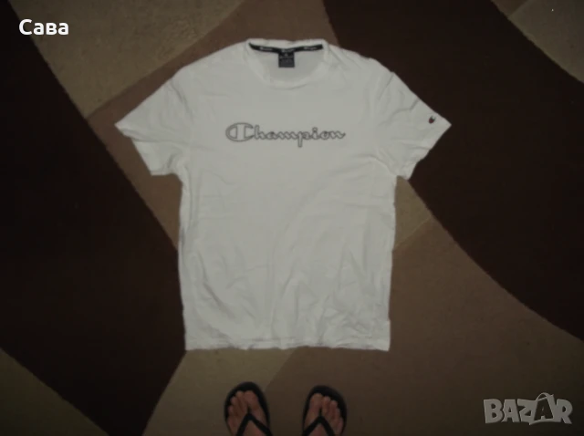 Тениски CHAMPION  мъжки,М и Л  /сива,бяла/, снимка 5 - Тениски - 41760167