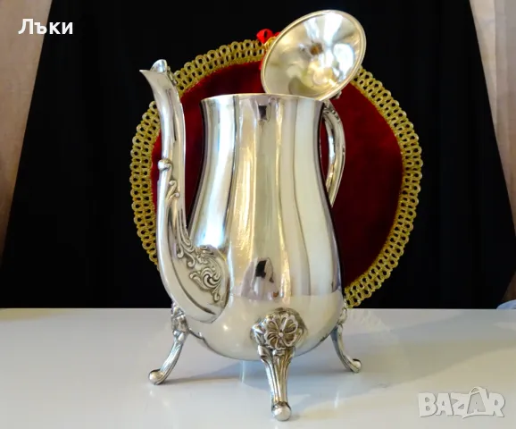 Посребрена бронзова кана,позлата от вътре,барок. , снимка 5 - Антикварни и старинни предмети - 47746912