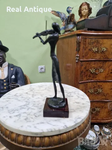 Страхотна антикварна колекционерска бронзова авторска фигура статуетка пластика , снимка 7 - Статуетки - 49486017