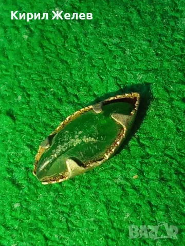 СТАР ЗЕЛЕН КАМЪК МИНЕРАЛ КРСТАЛ РЪЧНО ФАСЕТИРАН в ПОСРЕБРЕН ОБКОВ ЧАСТ от РЕТРО БИЖУ 28577, снимка 10 - Антикварни и старинни предмети - 37199212