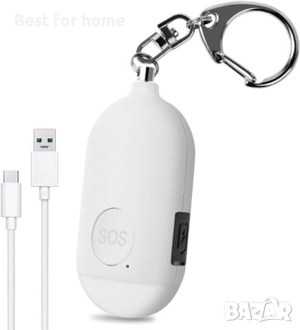 Лична аларма на Evershop 130dB USB акумулаторна, снимка 1 - Друга електроника - 44456774