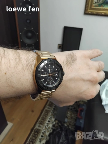 Esprit Rose Gold - rolex breitling style - неръждаема стомана с покритие розово злато !, снимка 7 - Мъжки - 53049278