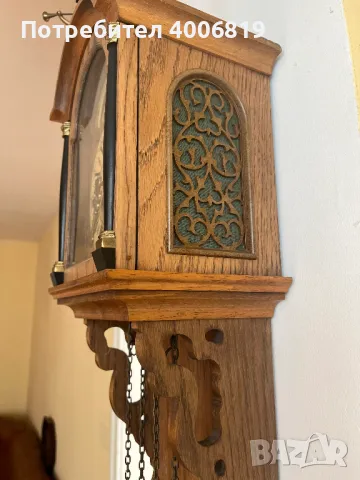 Античен стенен-Фризийски  часовник,дъб- 1950-1960г.с махало, снимка 5 - Стенни часовници - 49113713