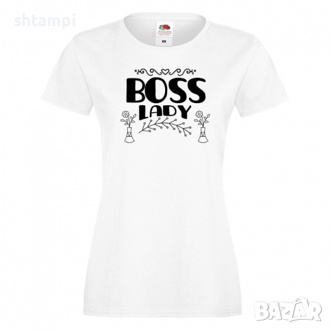 Дамска тениска Boss Lady Празник на Майката,Подарък,Изненада,Рожден Ден, снимка 2 - Тениски - 36292925