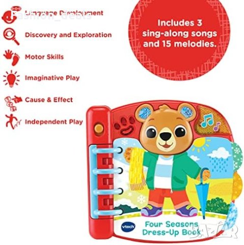 Нова детска играчка книга Мече дрехи време звук Подарък малко дете VTech 558303, снимка 3 - Други - 41282728