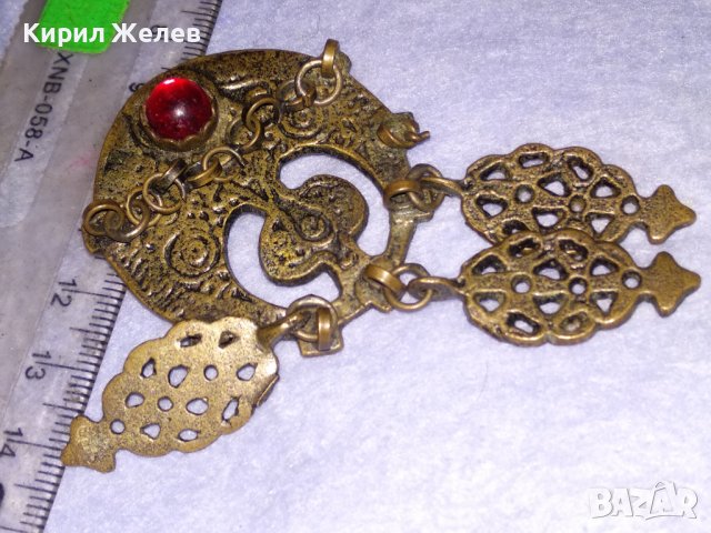СТАРИННА ВЪЗРОЖДЕНСКА АЖУРНА БОРНЗОВА ОРНАМЕНТИРАНА РЕТРО БРОШКА РЯДКА РЪЧНА ИЗРАБОТКА 38671, снимка 17 - Антикварни и старинни предмети - 41622838