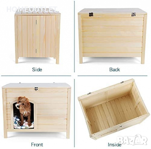 Дървена къща за домашен любимец / къща за куче DHW11342ZC00S-1, снимка 8 - За кучета - 36304187